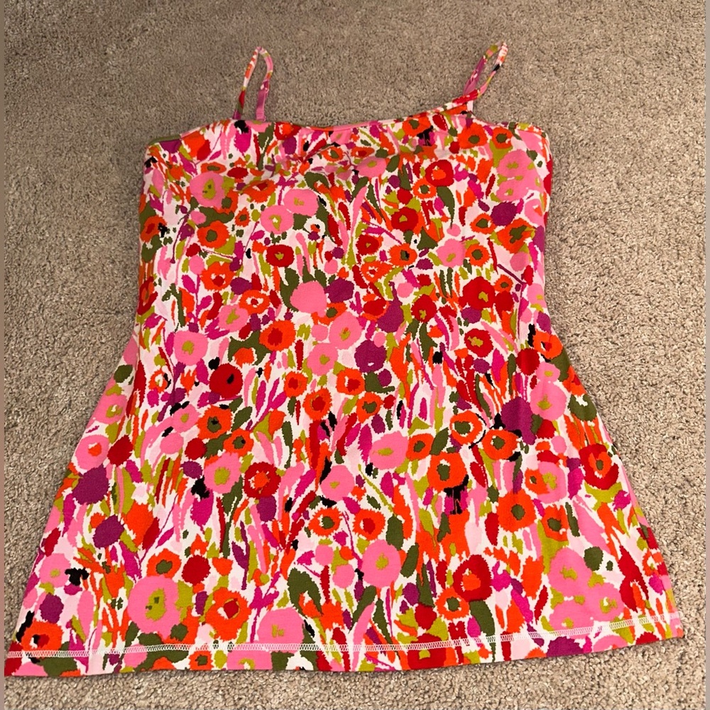 Express Pink and Red Fitted Bra Camisole Top